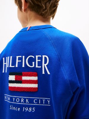 blau hilfiger flag relaxed fit sweatshirt für jungen - tommy hilfiger