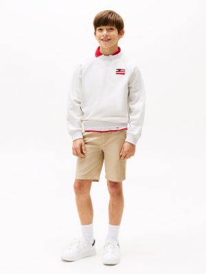 white hilfiger flag relaxed sweatshirt for boys tommy hilfiger