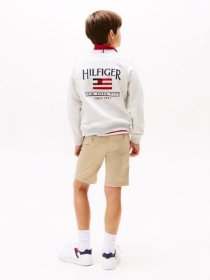 biały luźna bluza z flagą hilfiger dla chłopcy - tommy hilfiger