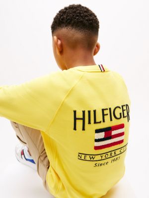 gelb hilfiger flag relaxed fit sweatshirt für jungen - tommy hilfiger