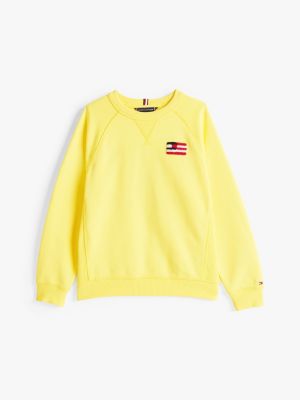 żółty luźna bluza z flagą hilfiger dla chłopcy - tommy hilfiger