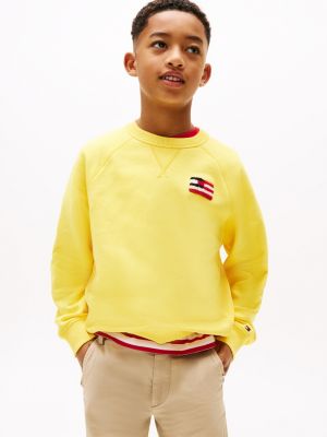 yellow hilfiger flag relaxed fit sweatshirt für jungen - tommy hilfiger