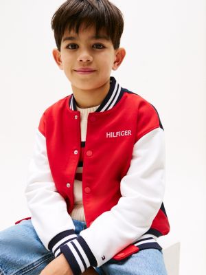 multi oversized fit color block-bomberjacke für jungen - tommy hilfiger