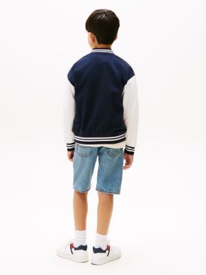 multi colour-blocked oversized bomber jacket for boys tommy hilfiger