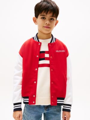 chaqueta bomber color block de corte oversize multi de niños tommy hilfiger