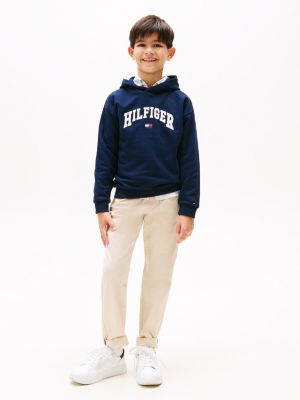 blau varsity hoodie mit logo für jungen - tommy hilfiger