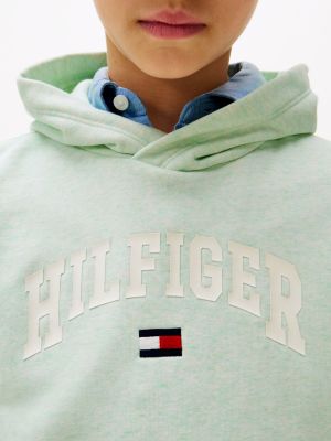 grün varsity hoodie mit logo für jungen - tommy hilfiger