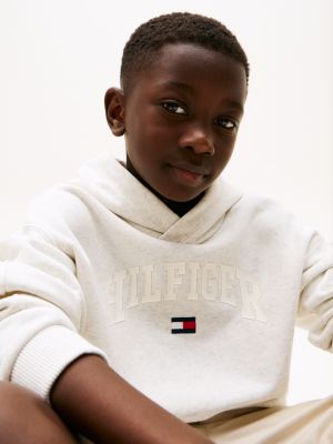 grey varsity logo hoody for boys tommy hilfiger