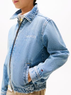 blue relaxed fit truckerjacke aus denim für jungen - tommy hilfiger