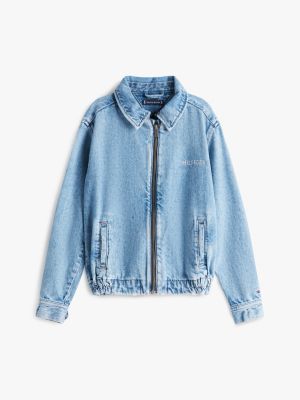 blau relaxed fit truckerjacke aus denim für jungen - tommy hilfiger