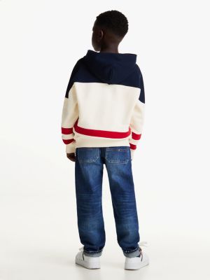 multi stripe colour-blocked hoody for boys tommy hilfiger