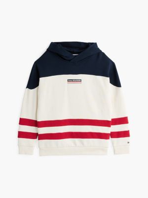 multi stripe colour-blocked hoody for boys tommy hilfiger