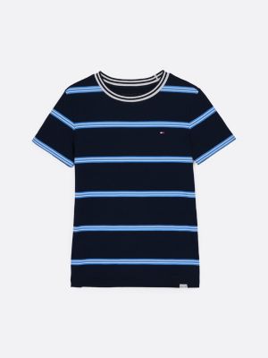 multi stripe crew neck t-shirt for boys tommy hilfiger