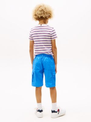 blue woven cargo shorts for boys tommy hilfiger