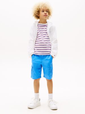 blue geweven cargoshort voor jongens - tommy hilfiger