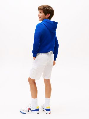 white woven cargo shorts for boys tommy hilfiger