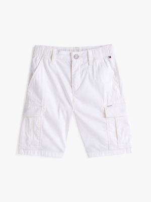 white woven cargo shorts for boys tommy hilfiger