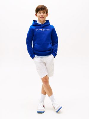 wit geweven cargoshort voor jongens - tommy hilfiger