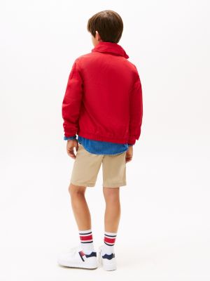 red logo patch hooded jacket for boys tommy hilfiger