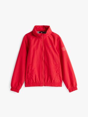 red logo patch hooded jacket for boys tommy hilfiger