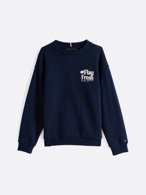 niebieski bluza z motywem flagi dla chłopcy - tommy hilfiger