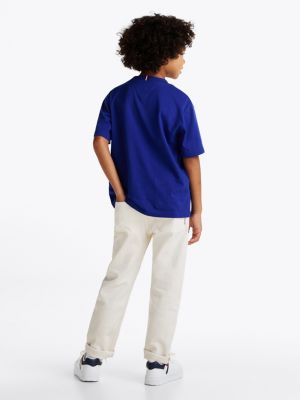 blue flag embroidery t-shirt for boys tommy hilfiger