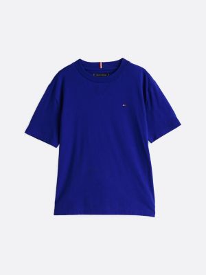 t-shirt à drapeau brodé bleu pour garçons tommy hilfiger