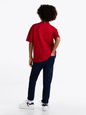 red flag embroidery t-shirt for boys tommy hilfiger