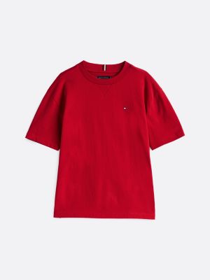 red flag embroidery t-shirt for boys tommy hilfiger