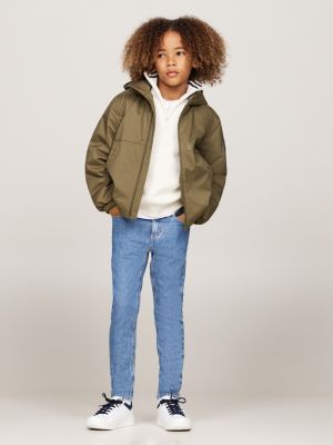 blau mid-wash slim jeans für jungen - tommy hilfiger