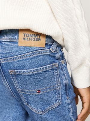 blue mid wash slim jeans for boys tommy hilfiger