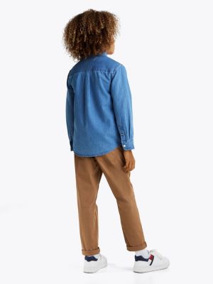 blue chambray denim shirt for boys tommy hilfiger