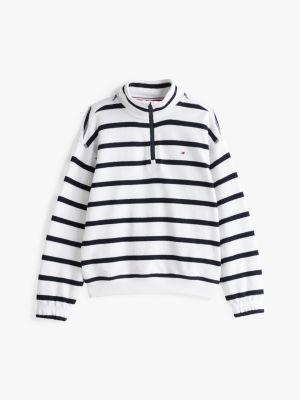 multi breton stripe half-zip sweatshirt for boys tommy hilfiger