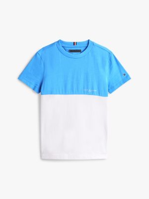 meerdere kleuren colour-blocked t-shirt met ronde hals voor jongens - tommy hilfiger