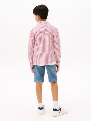 multi striped linen blend shirt for boys tommy hilfiger