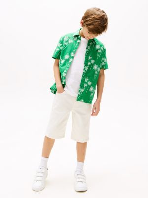 multi floral print poplin short sleeve shirt for boys tommy hilfiger