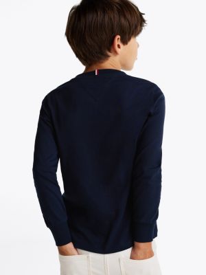 blue 1985 collection long sleeve t-shirt for boys tommy hilfiger