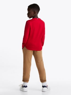 red 1985 collection long sleeve t-shirt for boys tommy hilfiger