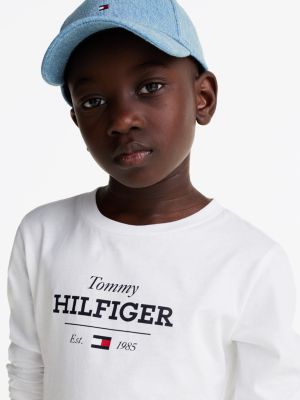 white 1985 collection long sleeve t-shirt for boys tommy hilfiger