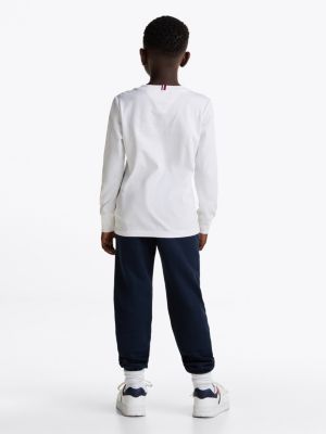 wit 1985 collection longsleeve t-shirt voor jongens - tommy hilfiger