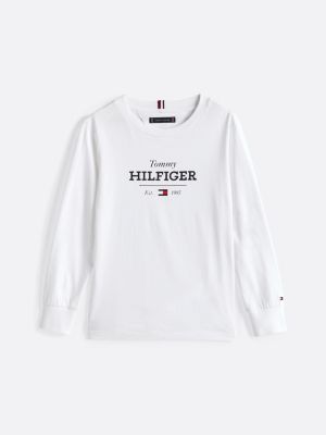 white 1985 collection long sleeve t-shirt for boys tommy hilfiger