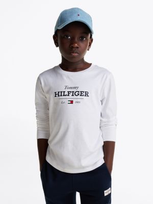 t-shirt 1985 collection a maniche lunghe white da bambini tommy hilfiger