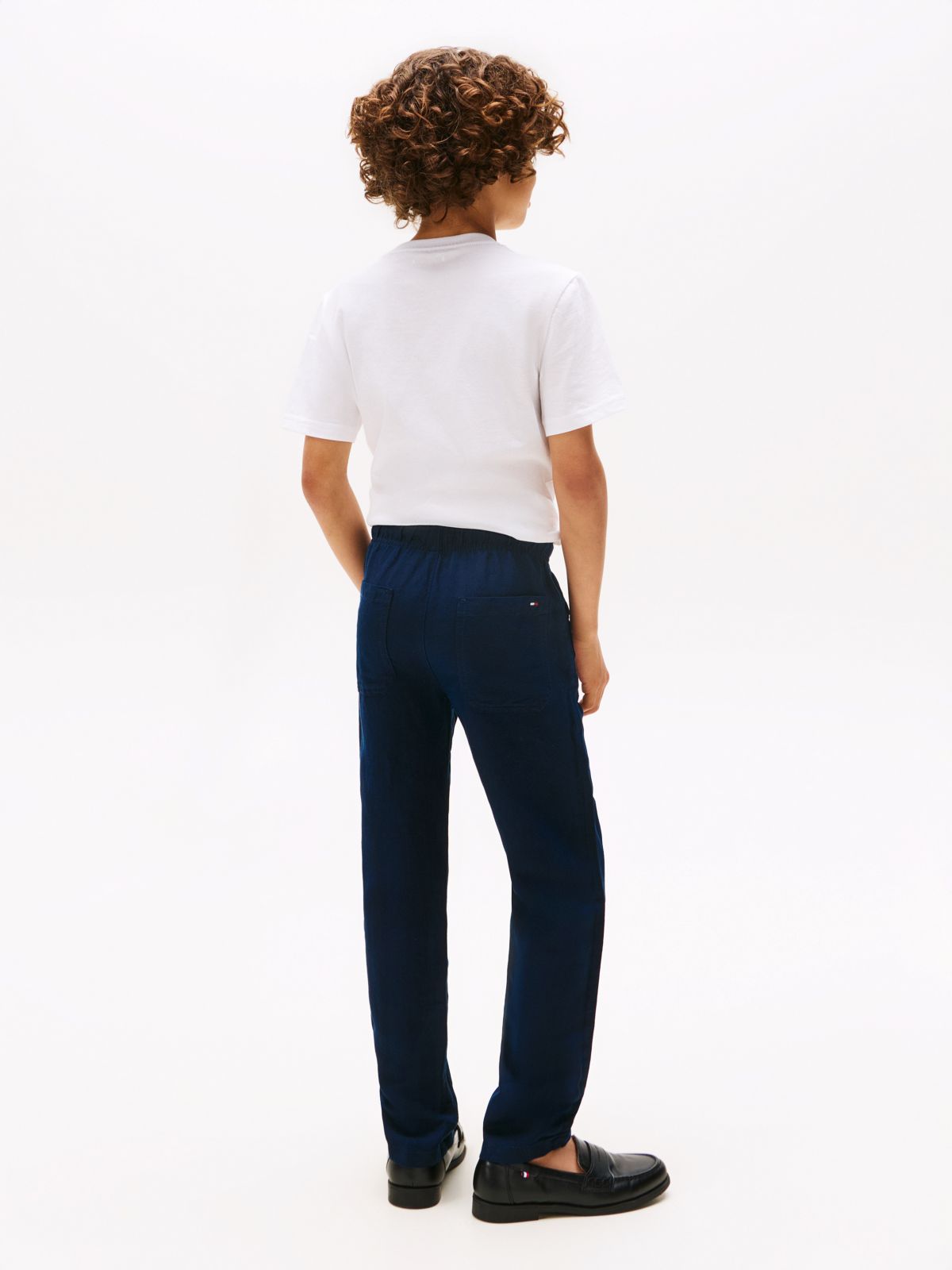 Signature Relaxed Linen Blend Trousers — Blue