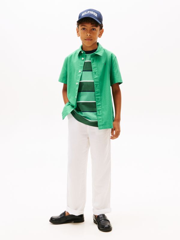 Signature Relaxed Linen Blend Trousers — White