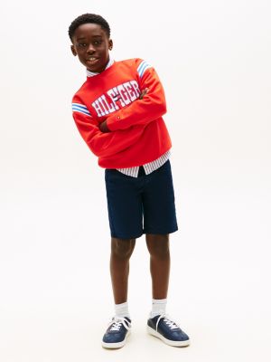 blue 1985 essential twill chino shorts for boys tommy hilfiger