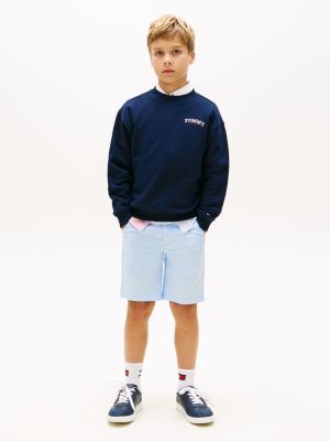 blue 1985 essential twill chino shorts for boys tommy hilfiger