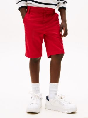 red 1985 collection chino shorts for boys tommy hilfiger