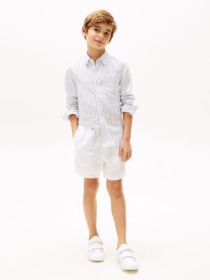 white shorts aus leinenmix mit tunnelzug für jungen - tommy hilfiger