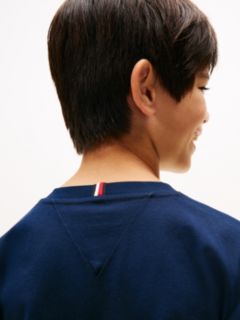 Essential Flag Embroidery Crew Neck T-Shirt — Blue 2
