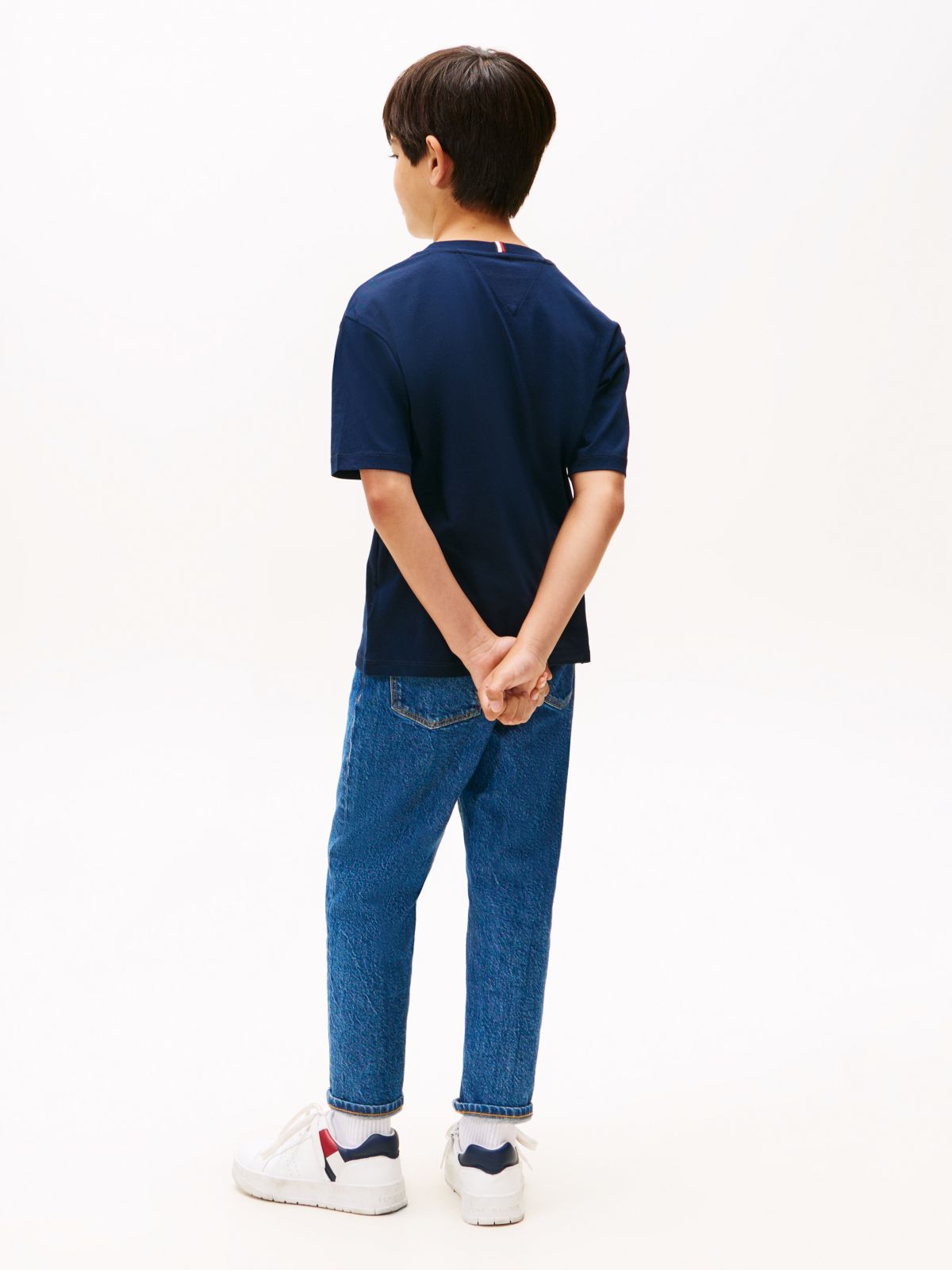 Essential Flag Embroidery Crew Neck T-Shirt — Blue